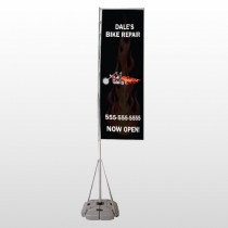 Harley Flame 108 Exterior Flag Banner Stand