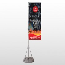 Motorcycle Flame 107 Exterior Flag Banner Stand