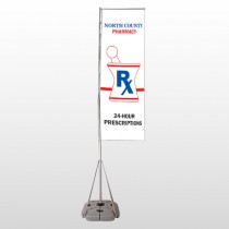 Pharmacy 101 Exterior Flag Banner Stand