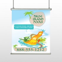 Palm Island Pool 534 Hanging Banner