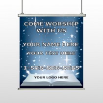 Worship With Us 02 Hanging Banner