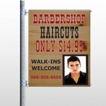 Barbershop Cuts 287 Pole Banner