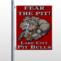 Fear Dog Mascot 51 Pole Banner