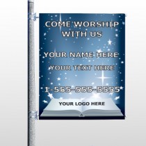 Worship With Us 02 Pole Banner