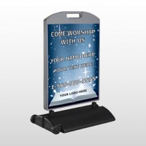 Worship With Us 02 Wind Frame Sign