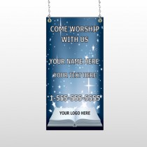 Worship with Us 02 Window Sign