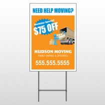 Blue Moving 294 Wire Frame Sign