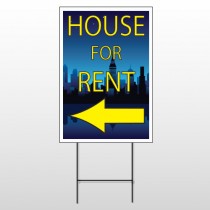 House Rent Night City 710 Wire Frame Sign