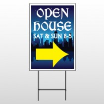 Open House Night City 707 Wire Frame Sign