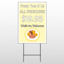 Yellow Pedicure 294 Wire Frame Sign