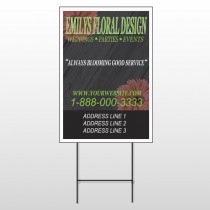 Black And Floral 496 Wire Frame Sign