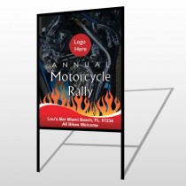 Motorcycle Flame 322 H-Frame Sign