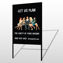 Party Planning 519 H Frame Sign