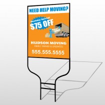 Blue Moving 294 Round Rod Sign