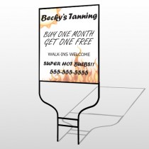 Flaming Suntan 298 Round Rod Sign