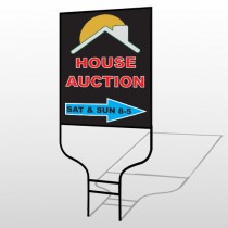 Auction Right Arrow 729 Round Round Sign