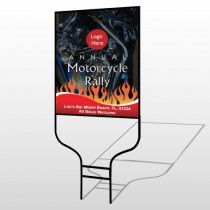 Motorcycle Flame 322 Round Rod Sign