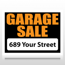 Black & Orange Garage Sale Sign Panel