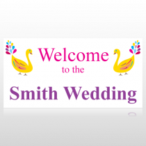 Colorful Birds Welcome To The Wedding Banner