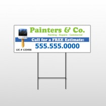Blue Paint Brush 305 Wire Frame Sign