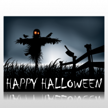 Happy Halloween Scarecrow Sign Panel