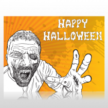 Happy Halloween Zombie Sign Panel