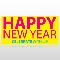 Happy New Year Celebrate With Us Banner