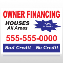 Owner Financing 147 Custom Sign