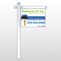 Blue Paint Brush 305 18"H x 24"W Swing Arm Sign