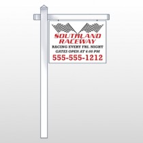 Racetrack 31 18"H x 24"W Swing Arm Sign