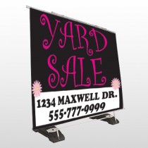 Pink Yard Sale 550 Exterior Pocket Banner Stand