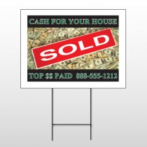 Cash Sold 250 Wire Frame Sign
