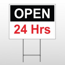 Open 24 Hours 84 Wire Frame Sign