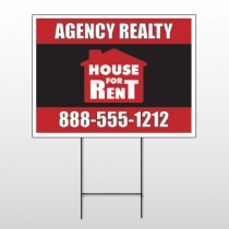 Red House Rent 360 Wire Frame Sign