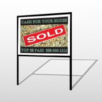 Cash Sold 250 H-Frame Sign