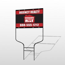 Red House Rent 360 Round Rod Sign