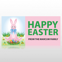Pink Easter Bunny Banner