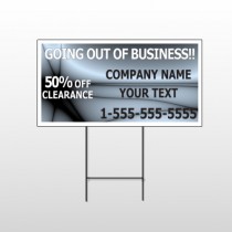 Gray Going Out of Business Sale 12 Wire Frame Sign