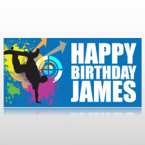 Skater Happy Birthday Banner