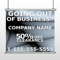 Gray Going Out of Business Sale 12 Hanging Banner