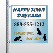 True Happy Care 182 Pole Banner