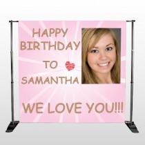 Happy Birthday Marley 10 Pocket Banner Stand