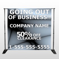Gray Going Out of Business Sale 12 Pocket Banner Stand