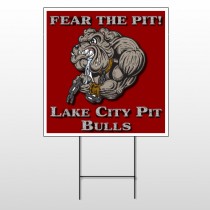 Fear Dog Mascot 51 Wire Frame Sign