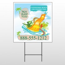 Palm Island Pool 534 Wire Frame Sign