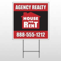 Red House Rent 360 Wire Frame Sign