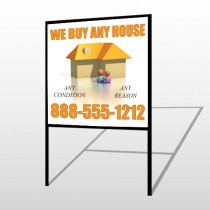 Animated House Family 251 H-Frame Sign