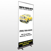 Black & Yellow Truck 117 Retractable Banner Stand