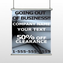 Gray Going Out of Business Sale 12 Hanging Banner