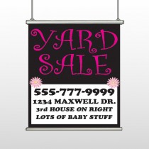 Pink Yard Sale 550  Hanging Banner